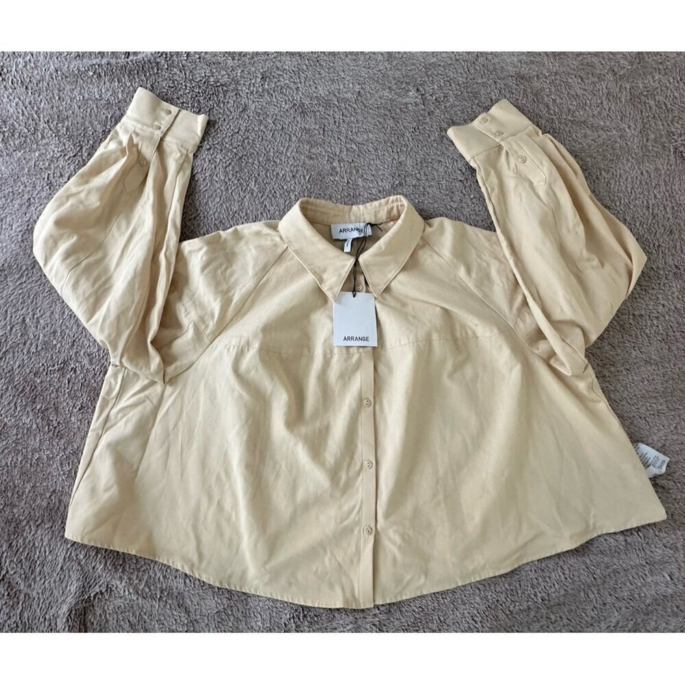 ARRANGE Curve Women’s structured boxy shirt in buttermilk Size 18 New - Picture 13 of 16